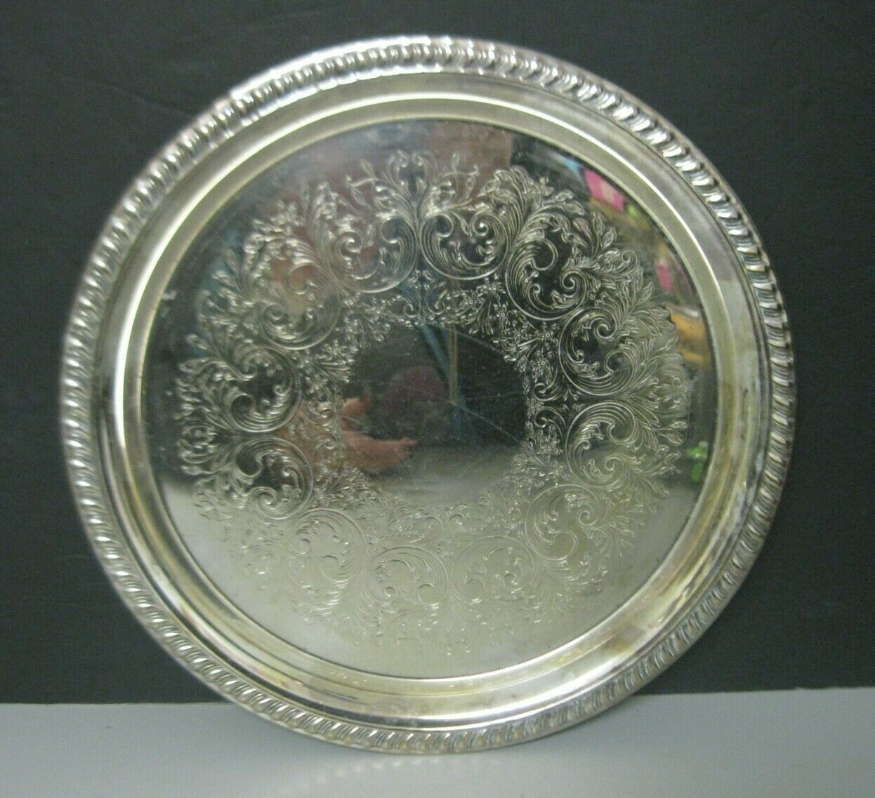 Silverplate Round Butler Serving Tray Platter 12\