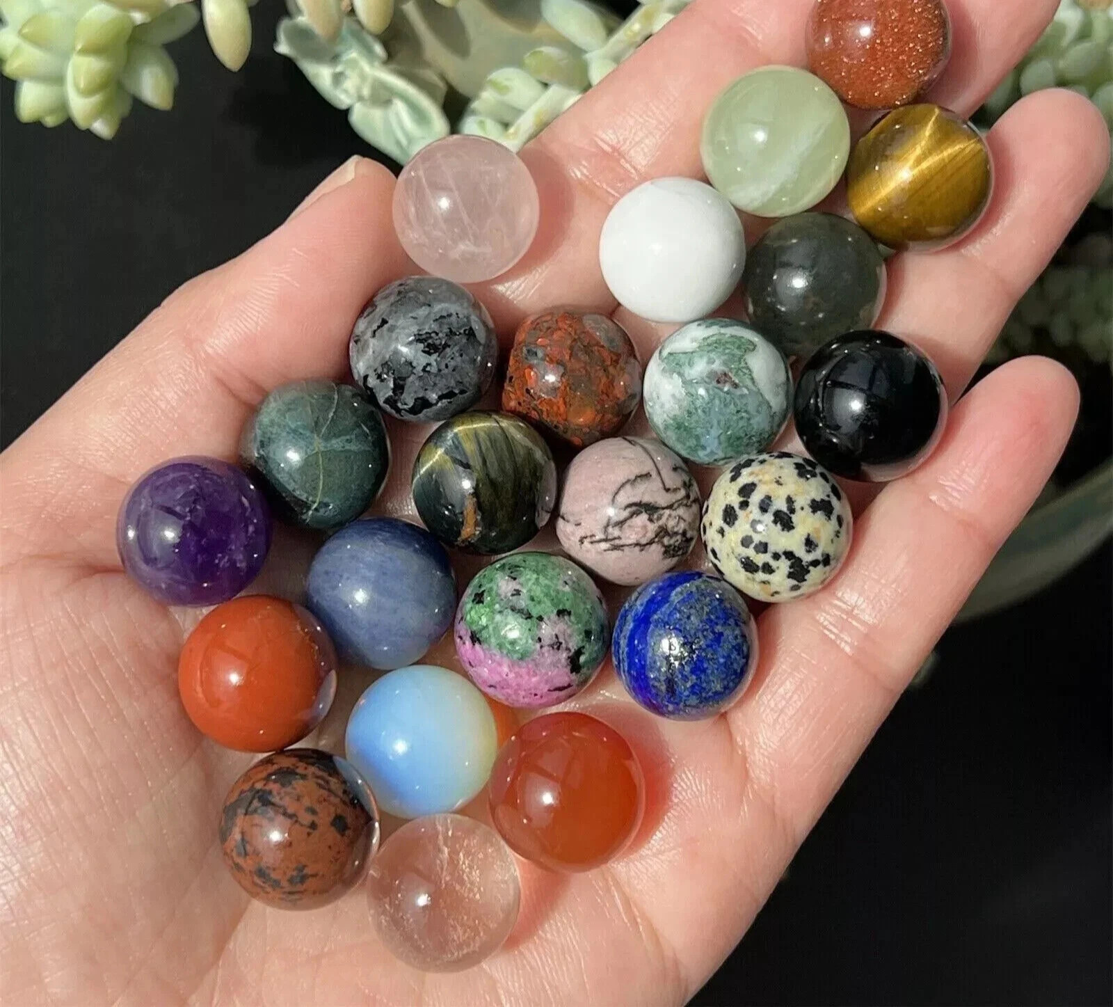 50pc Wholesale Natural mixed Ball Quartz Crystal Sphere Reiki Healing Gem 15mm+