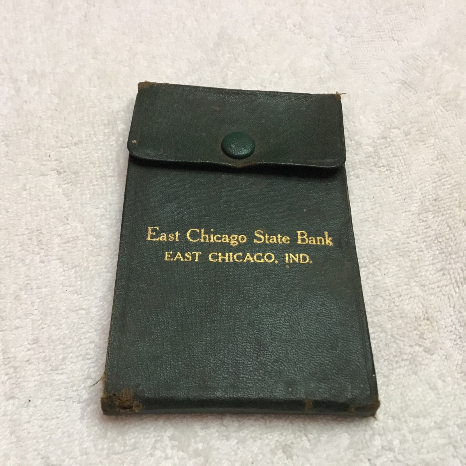 VINTAGE 1920s ‘EAST CHICAGO STATE BANK, EAST CHICAGO, INDIANA CHECKBOOK/COVER