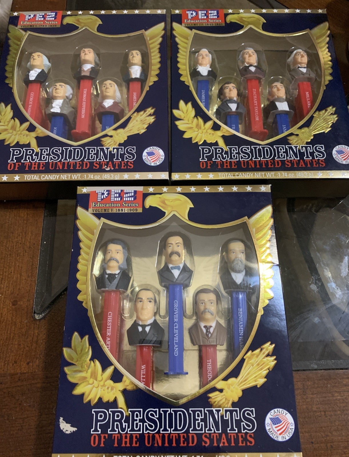 Pez Presidents 3 Volumes. Education Series Set United States Sealed Collection Pez Presidents 3 Volumes. Education Series Set United States Sealed Collection