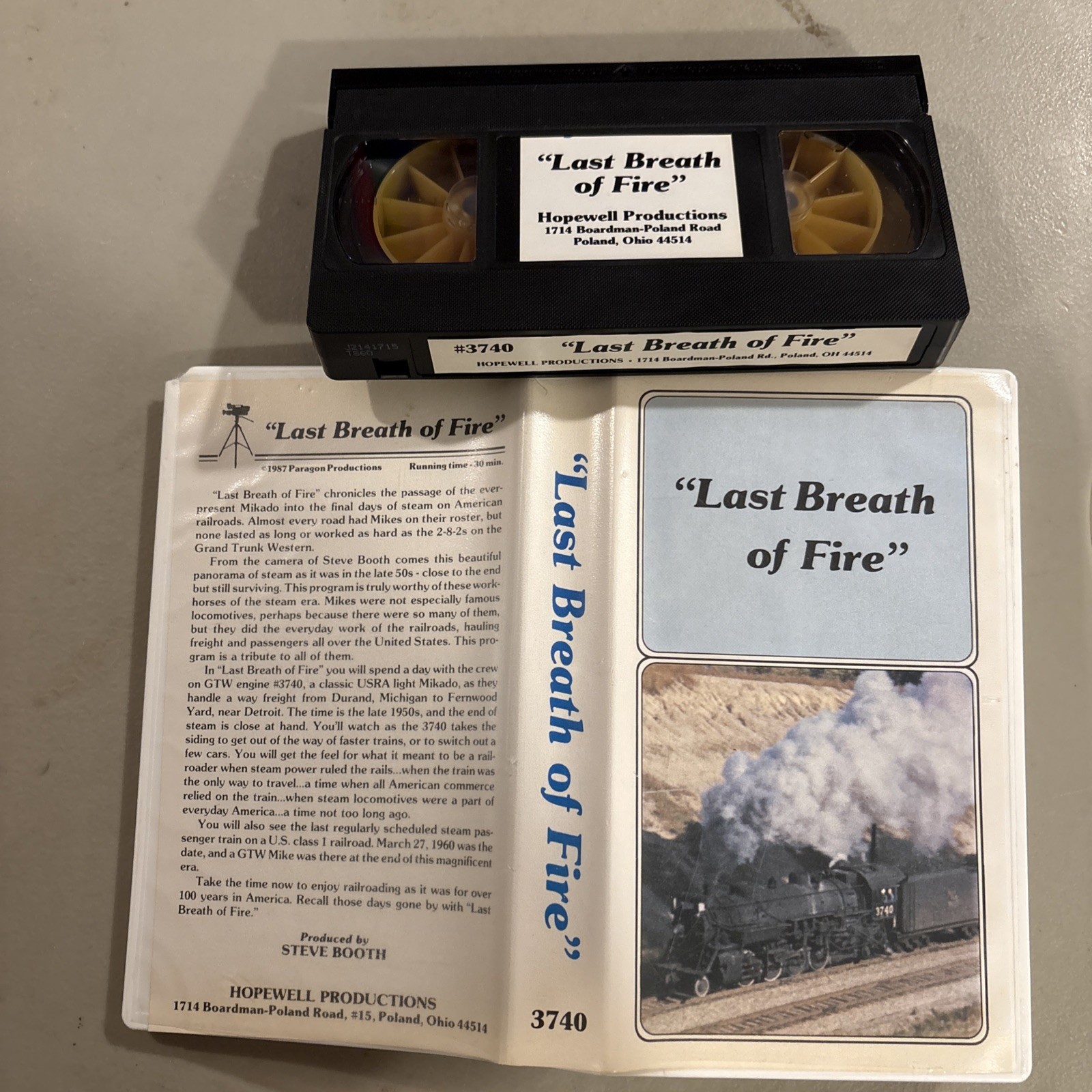 Super Rare Last Breath of Fire Steam Locomotives VHS 1987 Trains GTW 3740 Super Rare Last Breath of Fire Steam Locomotives VHS 1987 Trains GTW 3740