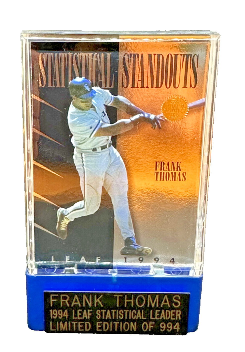 FRANK THOMAS 1994 Leaf Statistical Standouts Lightly Signed Card 111/994 SOX FRANK THOMAS 1994 Leaf Statistical Standouts Lightly Signed Card 111/994 SOX