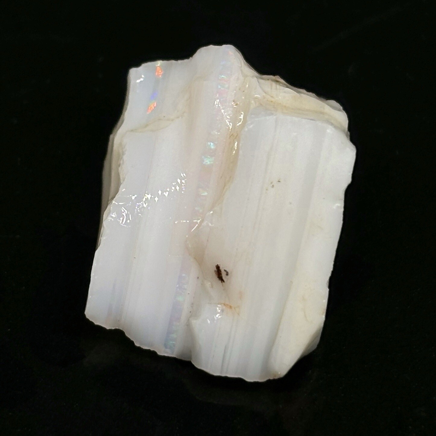 Clean Pink Spencer Idaho Opal Rough With Two Different Patterned Color Bars