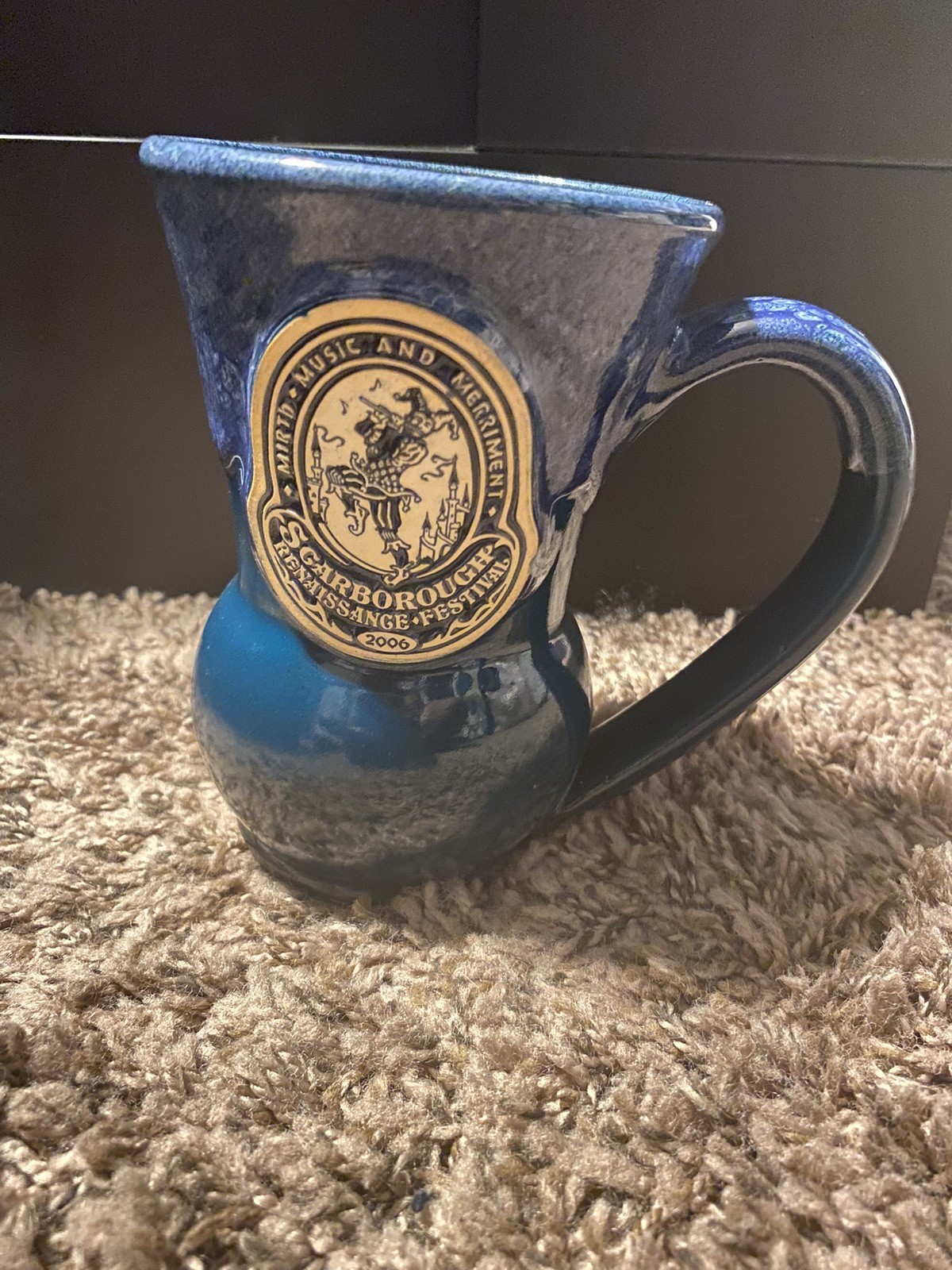 2006 Deneen Pottery Scarborough Faire Renaissance Festival Blue Glazed Mug 12 Oz 2006 Deneen Pottery Scarborough Faire Renaissance Festival Blue Glazed Mug 12 Oz