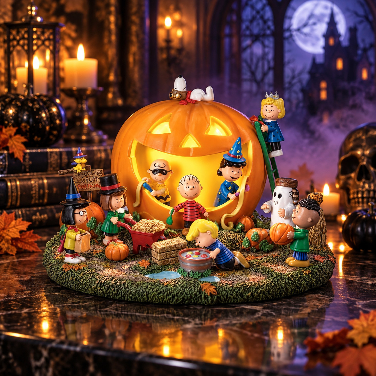 Peanuts Halloween Great Pumpkin Lighted Carving Party Figure Display Peanuts Halloween Great Pumpkin Lighted Carving Party Figure Display