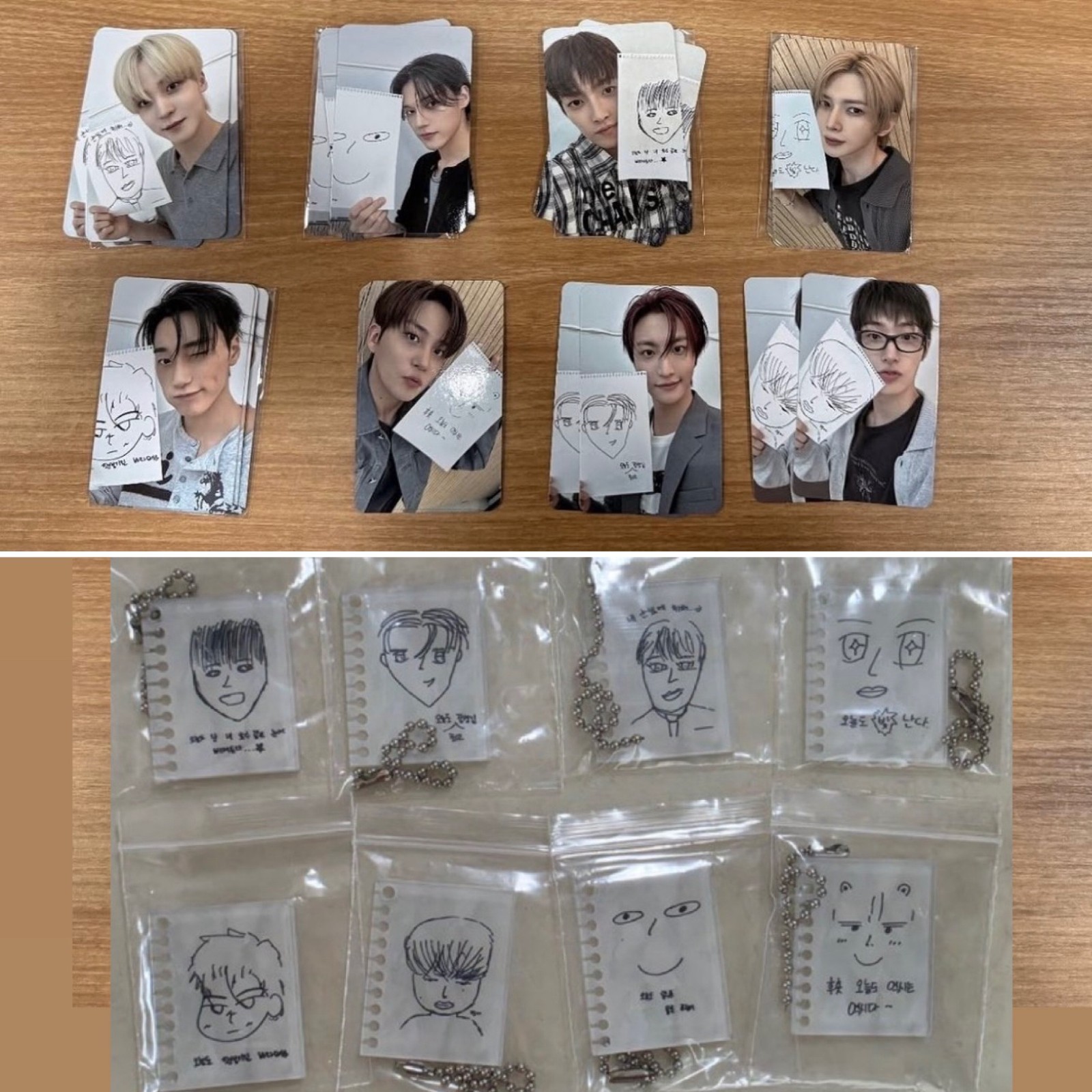 Ateez Golden Hour Pt 5 Fromm Self Portrait kpop Photocard and Keychain OT8 Set