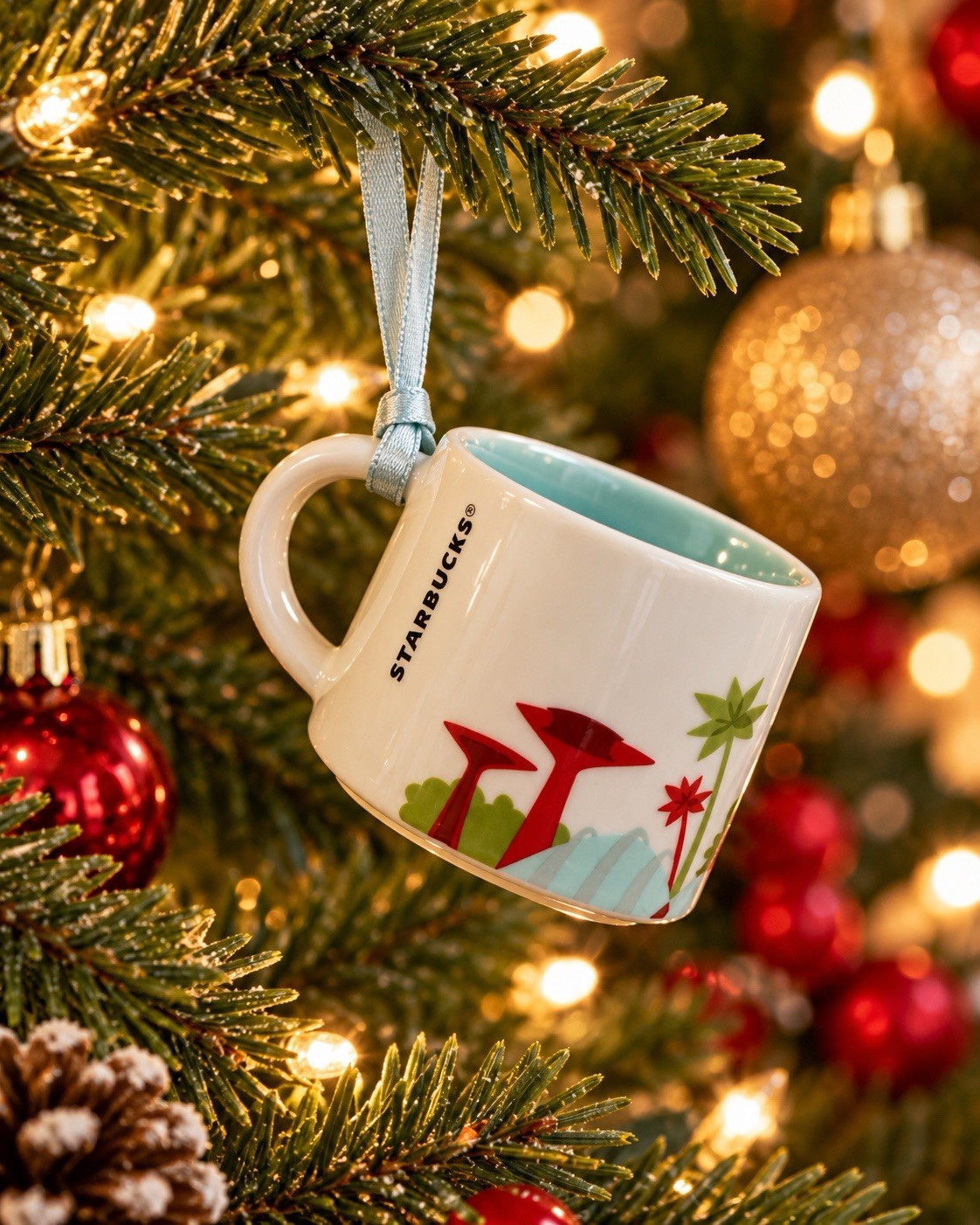 Starbucks You Are Here 2016 Mini Mug Christmas Ornament 2 oz w/ Original Box