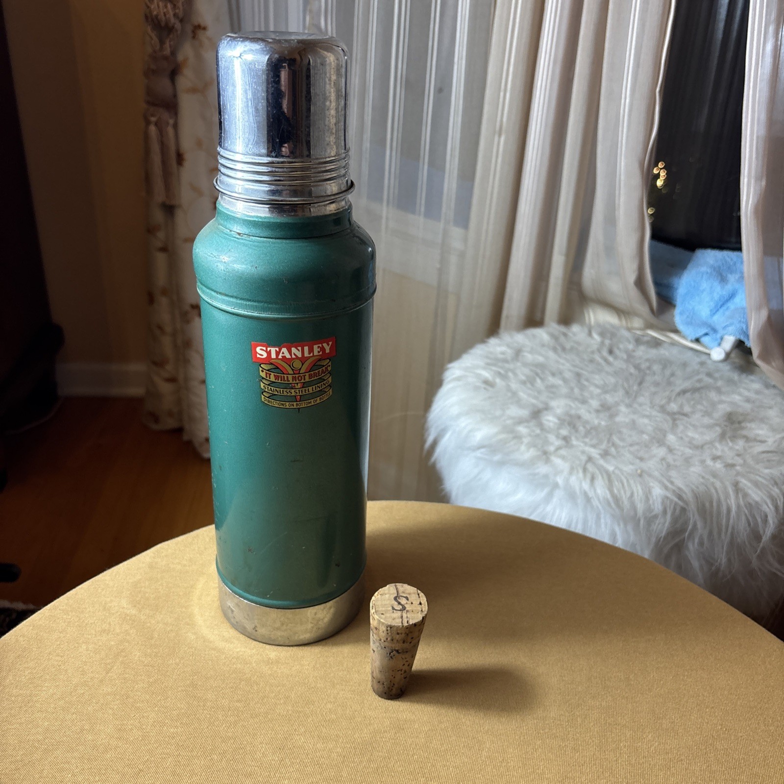 Vintage 1954 1950’s Stanley Thermos Vacuum “Super-Vac” Antique With Cork Rare