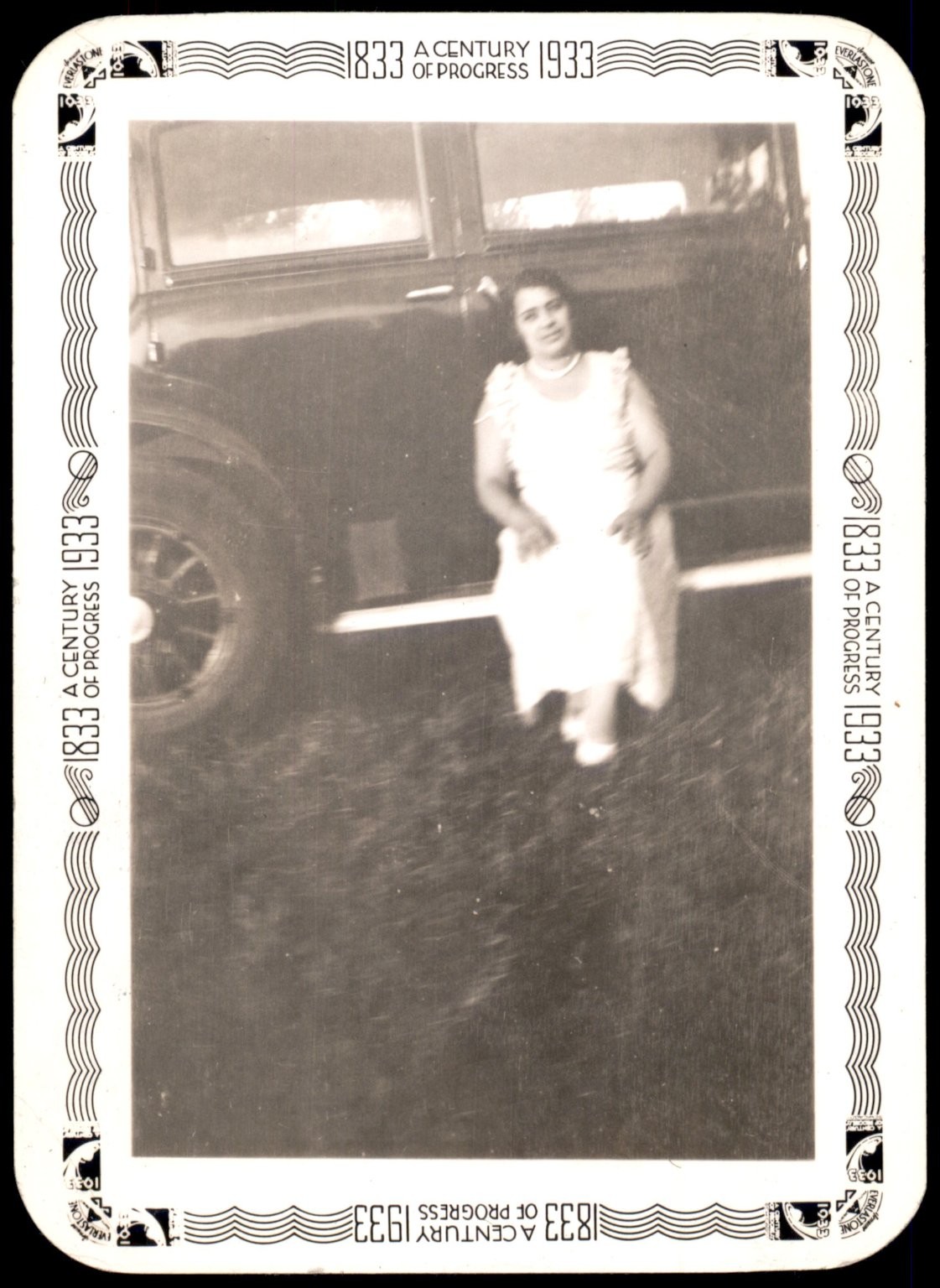 Woman Vintage Car 1933 Snapshot Photograph Century of Progress World's Fair Woman Vintage Car 1933 Snapshot Photograph Century of Progress World's Fair