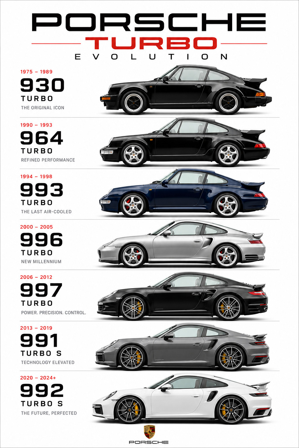 Porsche Turbo Evolution Poster 13x19 Print Poster wall art