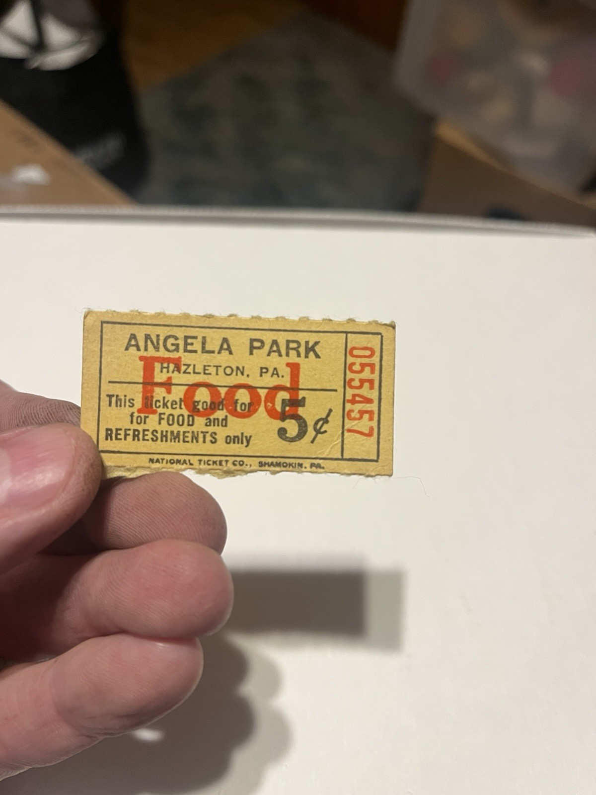 Vintage Angela Park Ticket Hazleton  Pennsylvania