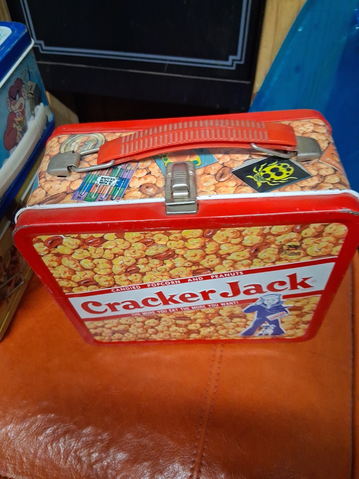vintage 1979 Cracker Jack metal Lunch Box, Aladdin, no thermos. vintage 1979 Cracker Jack metal Lunch Box, Aladdin, no thermos.