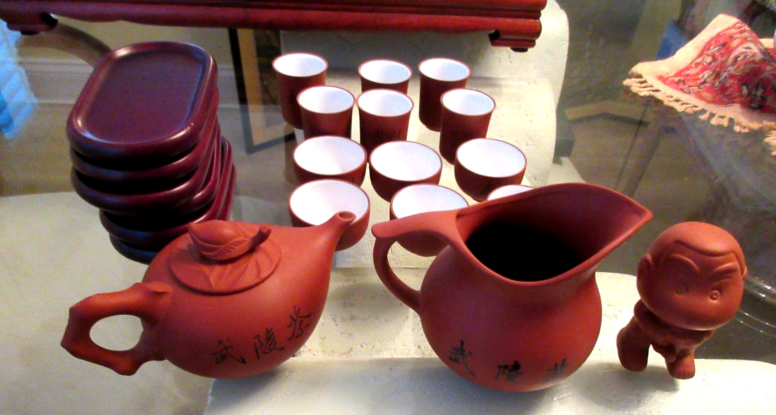 Vtg Chinese Yixing Clay 22 Pc Tea Set w/12 Cups/6 Trays/Pitcher/Teapot/ Tea Pet Vtg Chinese Yixing Clay 22 Pc Tea Set w/12 Cups/6 Trays/Pitcher/Teapot/ Tea Pet