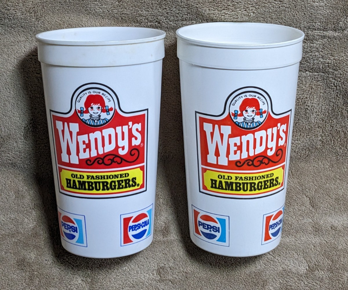 RARE Vintage Wendy\'s 32 oz Pepsi Drink Cup Large Size 1990\'s Fast Food