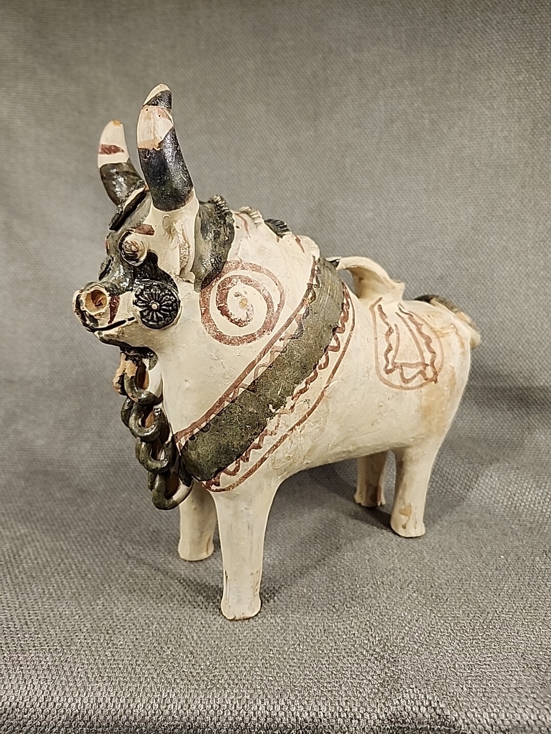Antique Peruvian Torito De Pucara Bull Pottery Folk Art Ceremonial