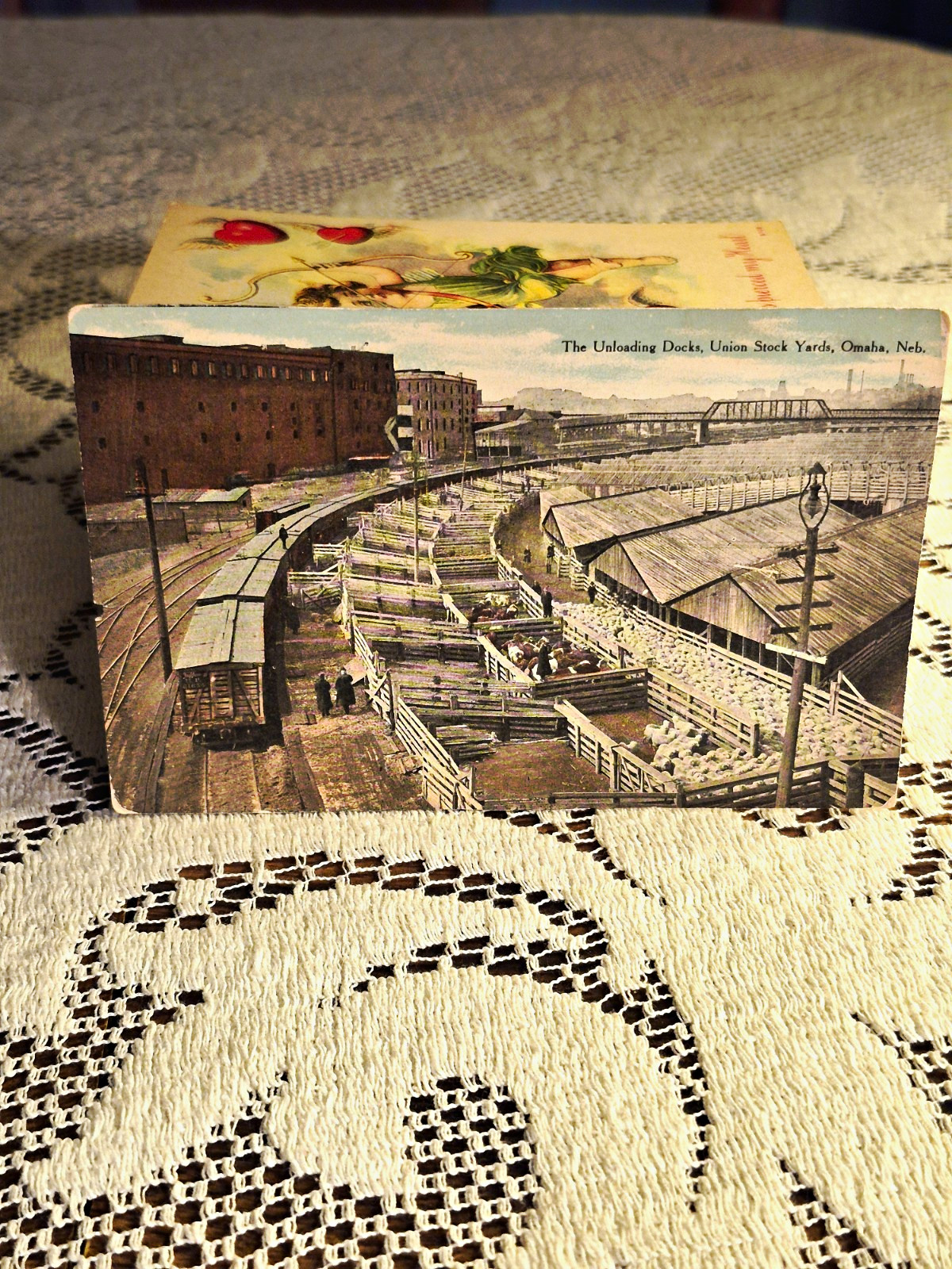 Vintage Unposted Divided Back Postcard Union Stock Yards Omaha NE Lithograph