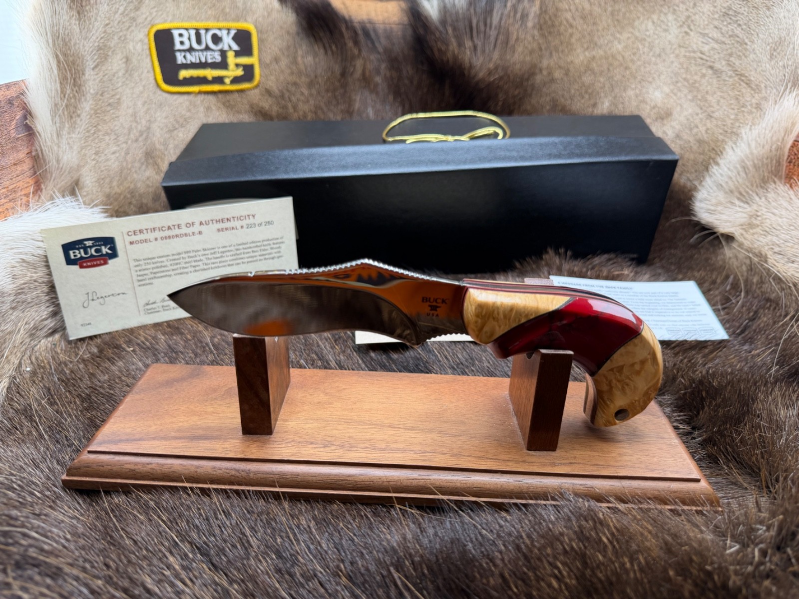 Buck Custom 980 Palm Skinner Jeff Legerton Limited Fixed Blade Hunting Knife