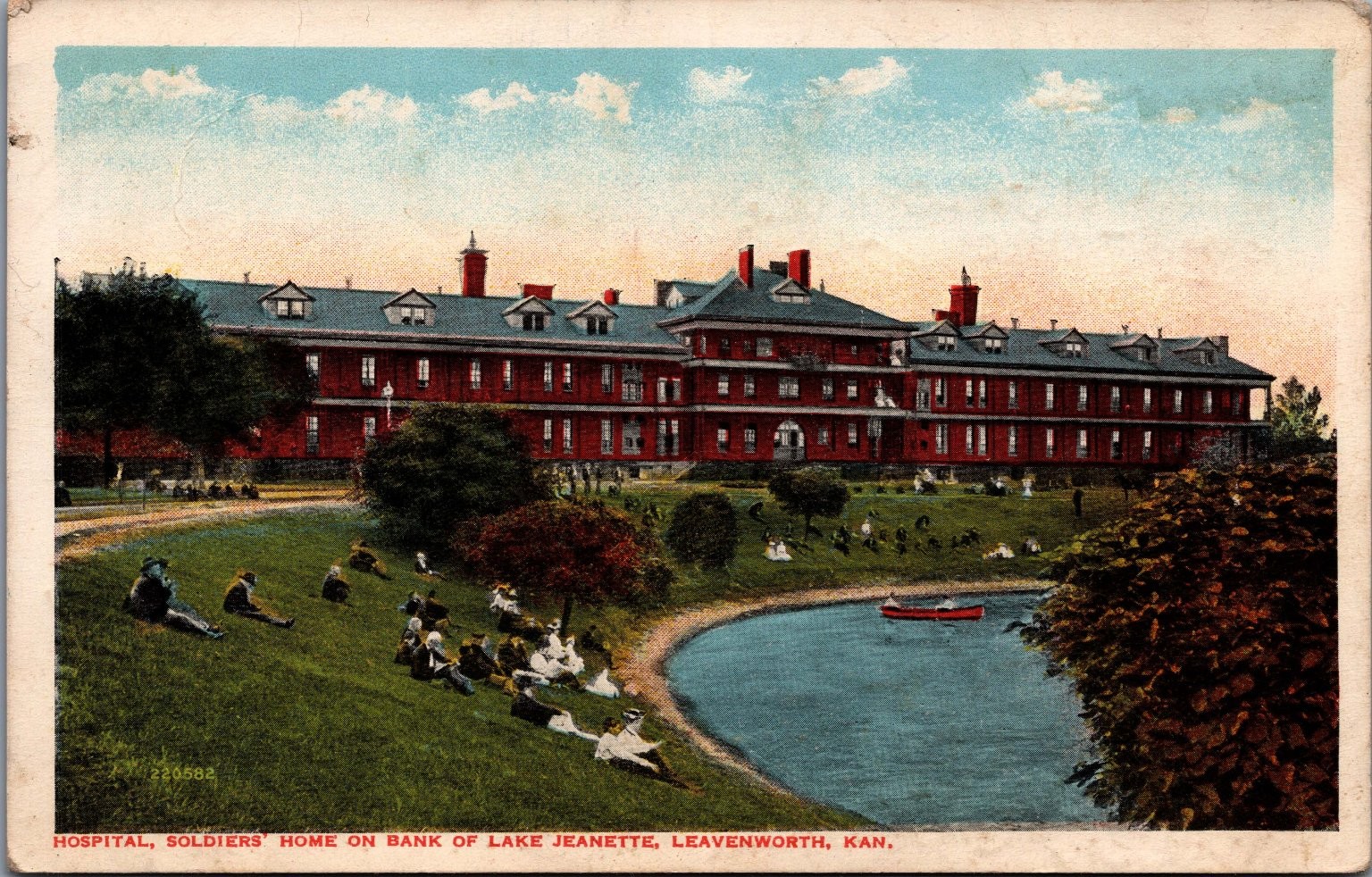 Soldiers\' Home Hospital Lake Jeanette Leavenworth Kansas Postcard c1910 Soldiers\' Home Hospital Lake Jeanette Leavenworth Kansas Postcard c1910