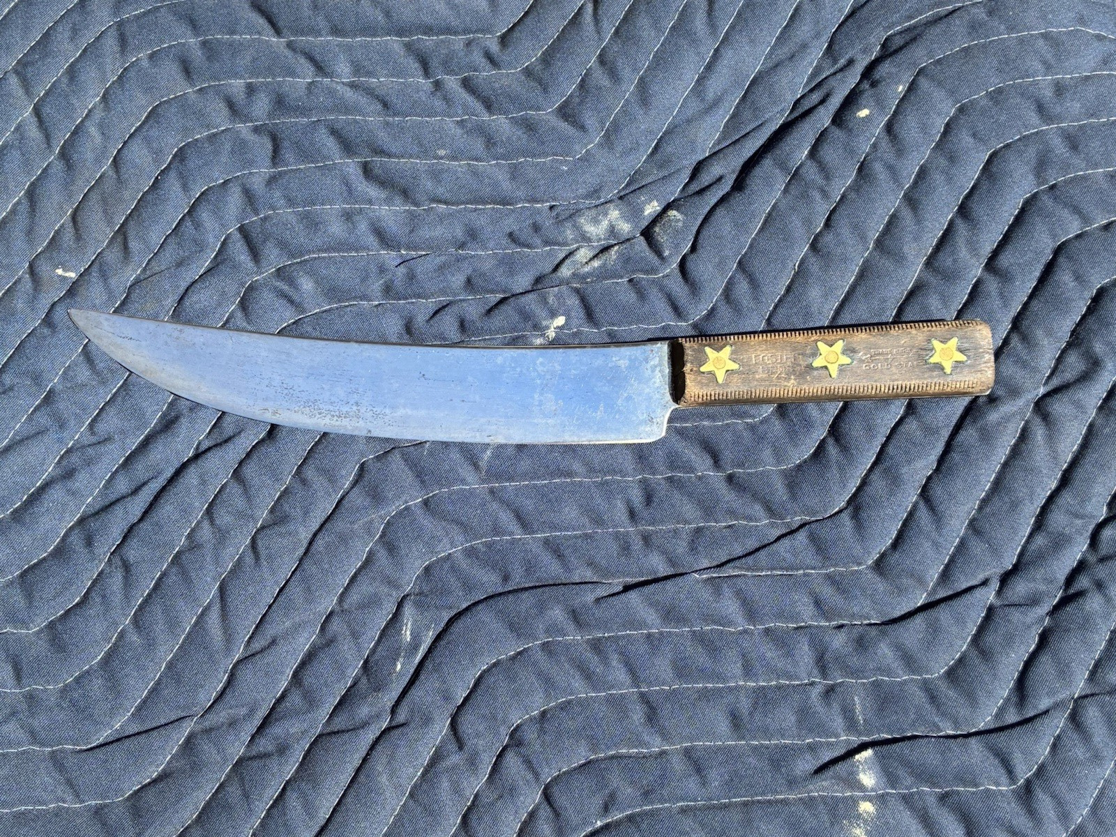 Antique Kitchen Foster Brothers gold star butcher knife 10 inch blade 15 Antique Kitchen Foster Brothers gold star butcher knife 10 inch blade 15