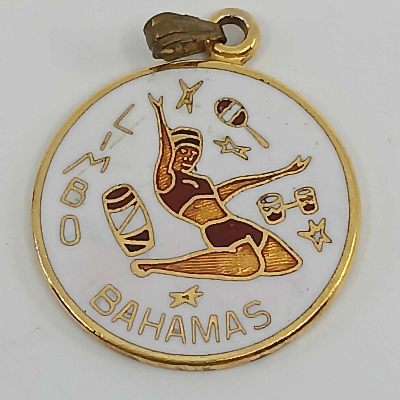 Limbo Bahamas Golden Round Charm Pendant 7/8
