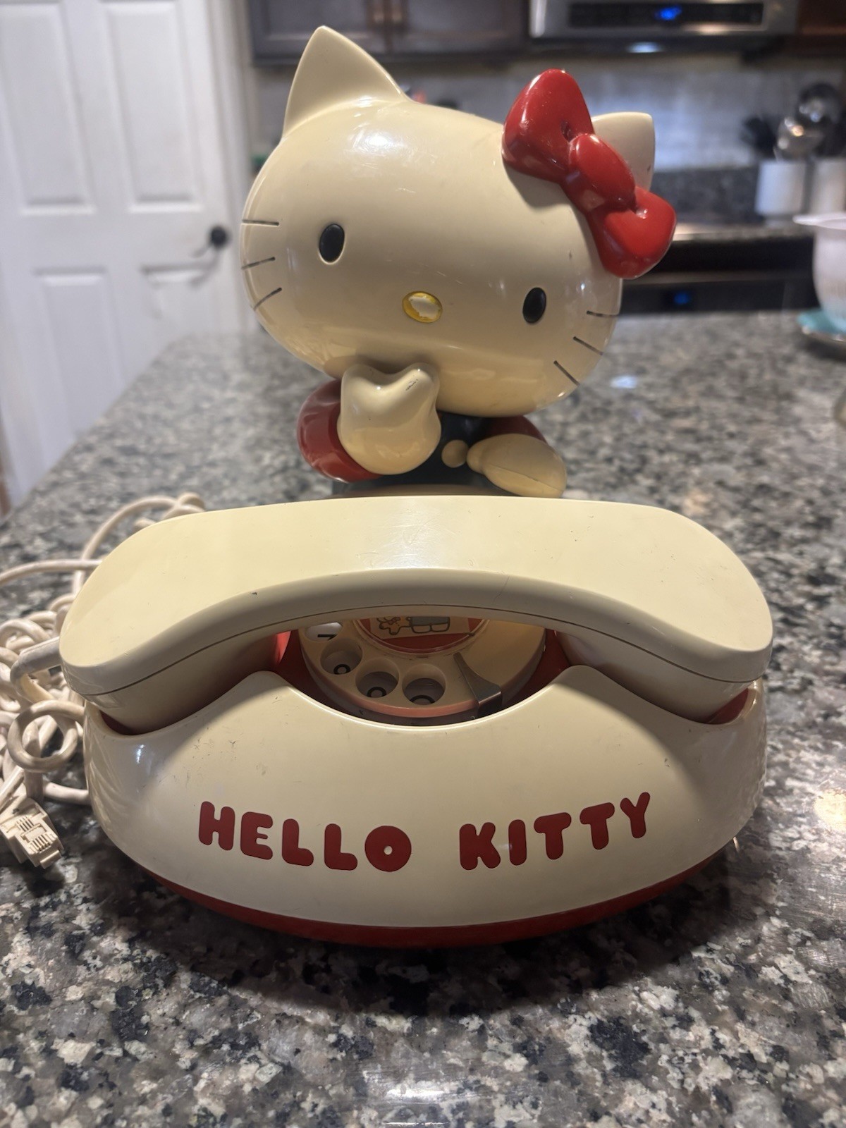 Vintage 1976 Sanrio Japan Hello Kitty Rotary Cord Phone - Untested