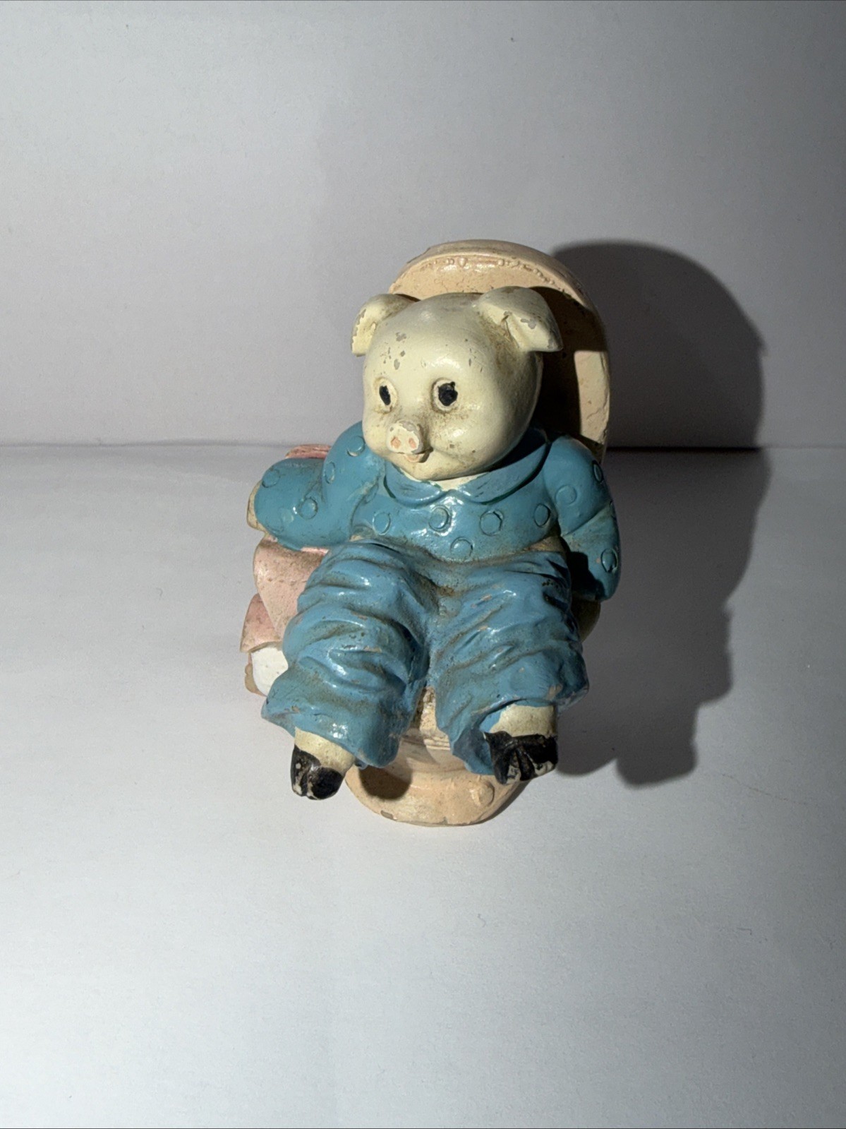 Vintage Pig On Toilet 