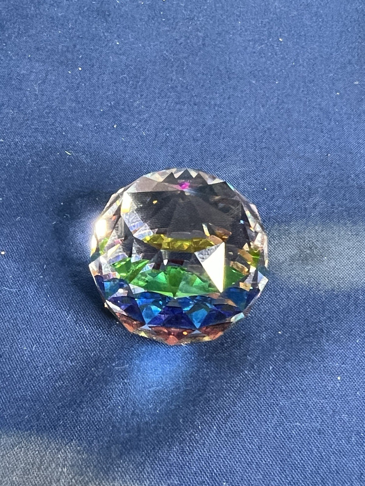 Swarovski Crystal Vitrail Medium Round Prismatic Paperweight Rainbow Facet