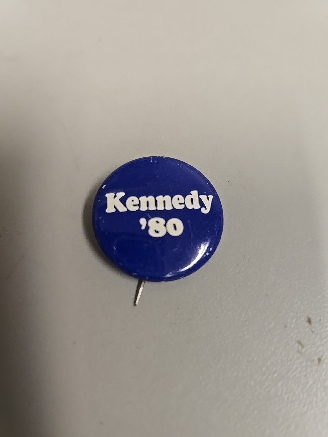 Kennedy 80 1980s Political Pinback Hat Pin Button 1 3/8”