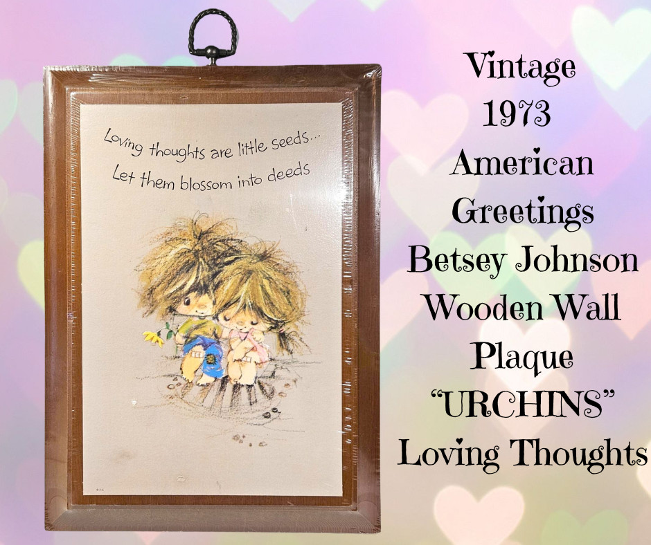Vintage 1973 American Greetings BETSEY JOHNSON Wall Plaque Still Sealed URCHINS