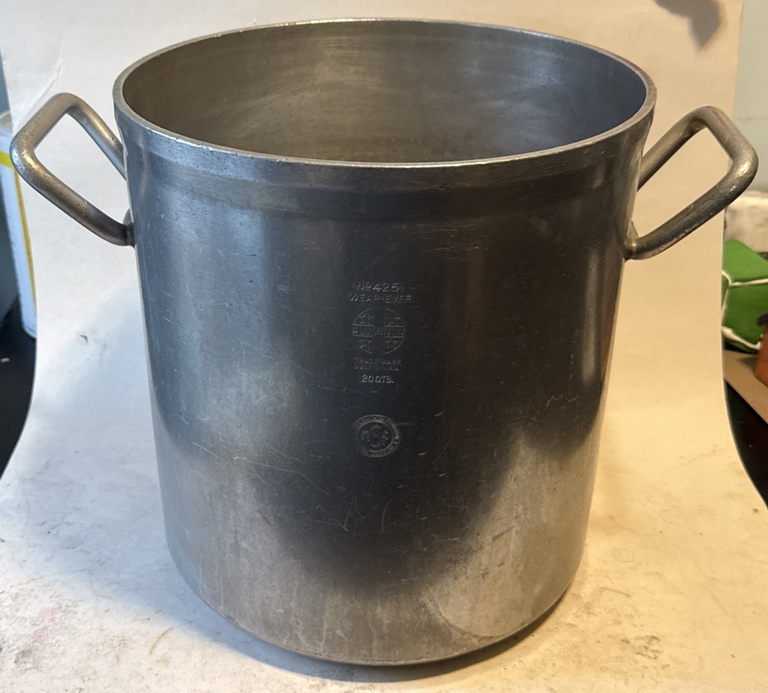 WEAR-EVER VINTAGE 20 QT ALUMINUM STOCK POT NO. 4251 MADE IN USA HEAVY DUTY