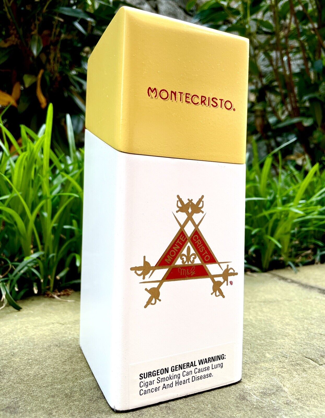 Montecristo Cigar Logo Solid Wood Desktop Humidor - 9 Cigar Capacity