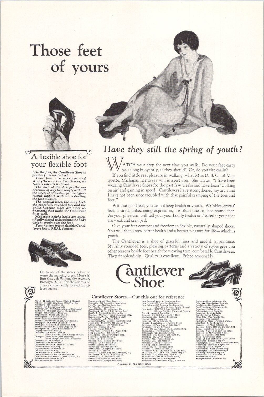 Cantilever Shoe Vintage Print Ad 1920s Black White Fashion Shoes Cantilever Shoe Vintage Print Ad 1920s Black White Fashion Shoes