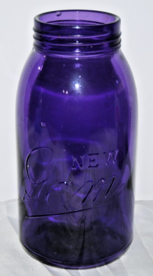 Antique Purple Glass Half Gallon NEW GEM Fruit Jar Bubbly Dominion Glass Canada Antique Purple Glass Half Gallon NEW GEM Fruit Jar Bubbly Dominion Glass Canada