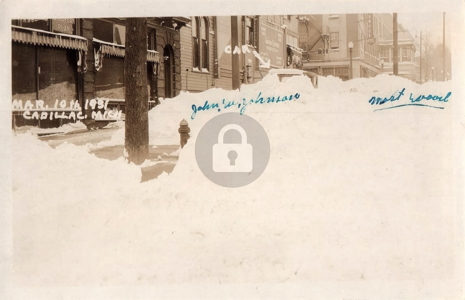 Cadillac MI Michigan Snowstorm Winter Scene 1931 RPPC Photo Postcard COPY Cadillac MI Michigan Snowstorm Winter Scene 1931 RPPC Photo Postcard COPY