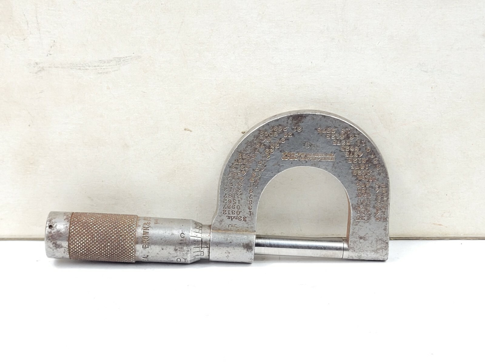 Early Vintage Brown & Sharpe No. 19 0-1” Micrometer Original Good Cond SEE PICS