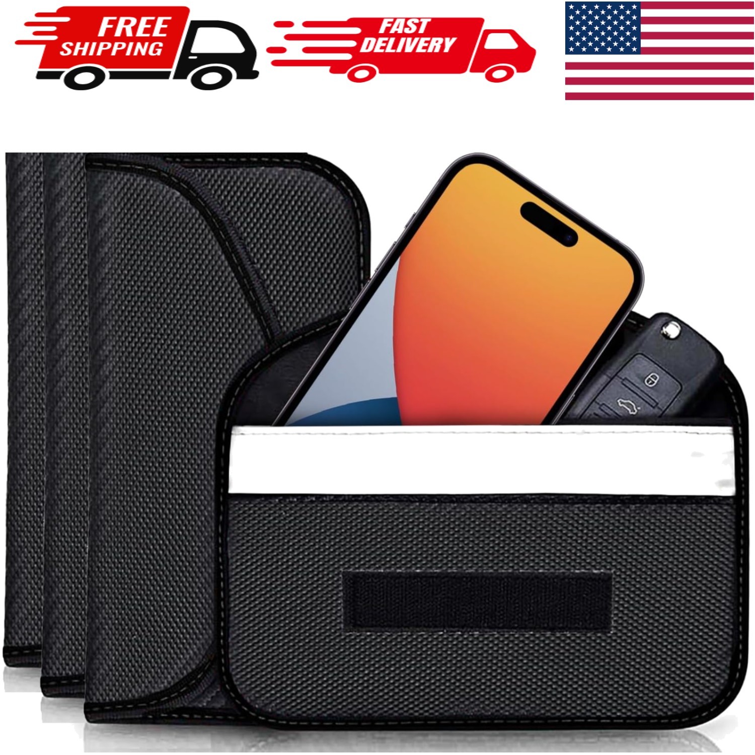 Smart Signal Blocking Wallet - 4 Pack of Faraday Bags for Safety & Privacy
