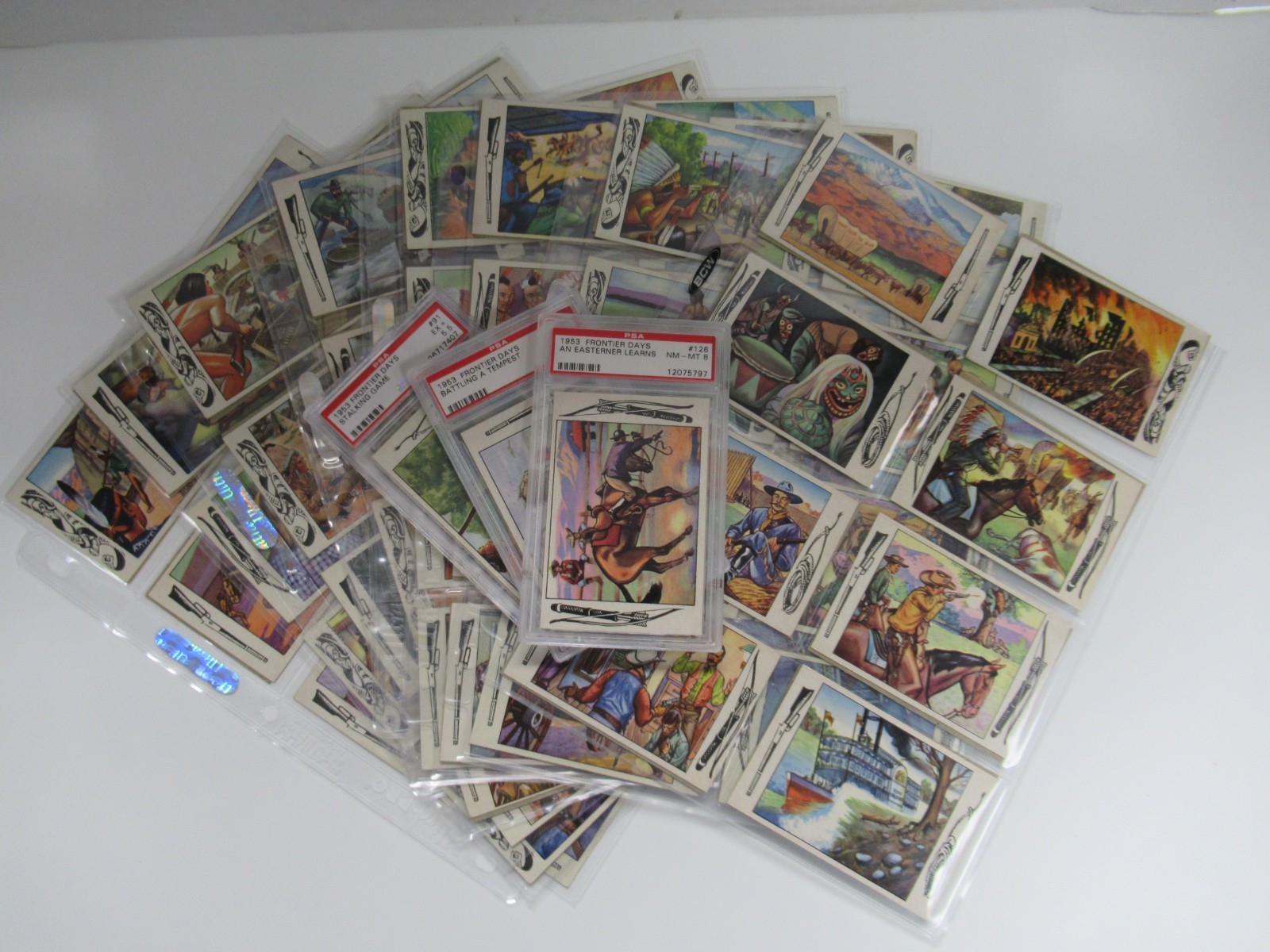 1953 Bowman Frontier Days Complete Set of 128 Cards - #89 91 126 PSA Graded
