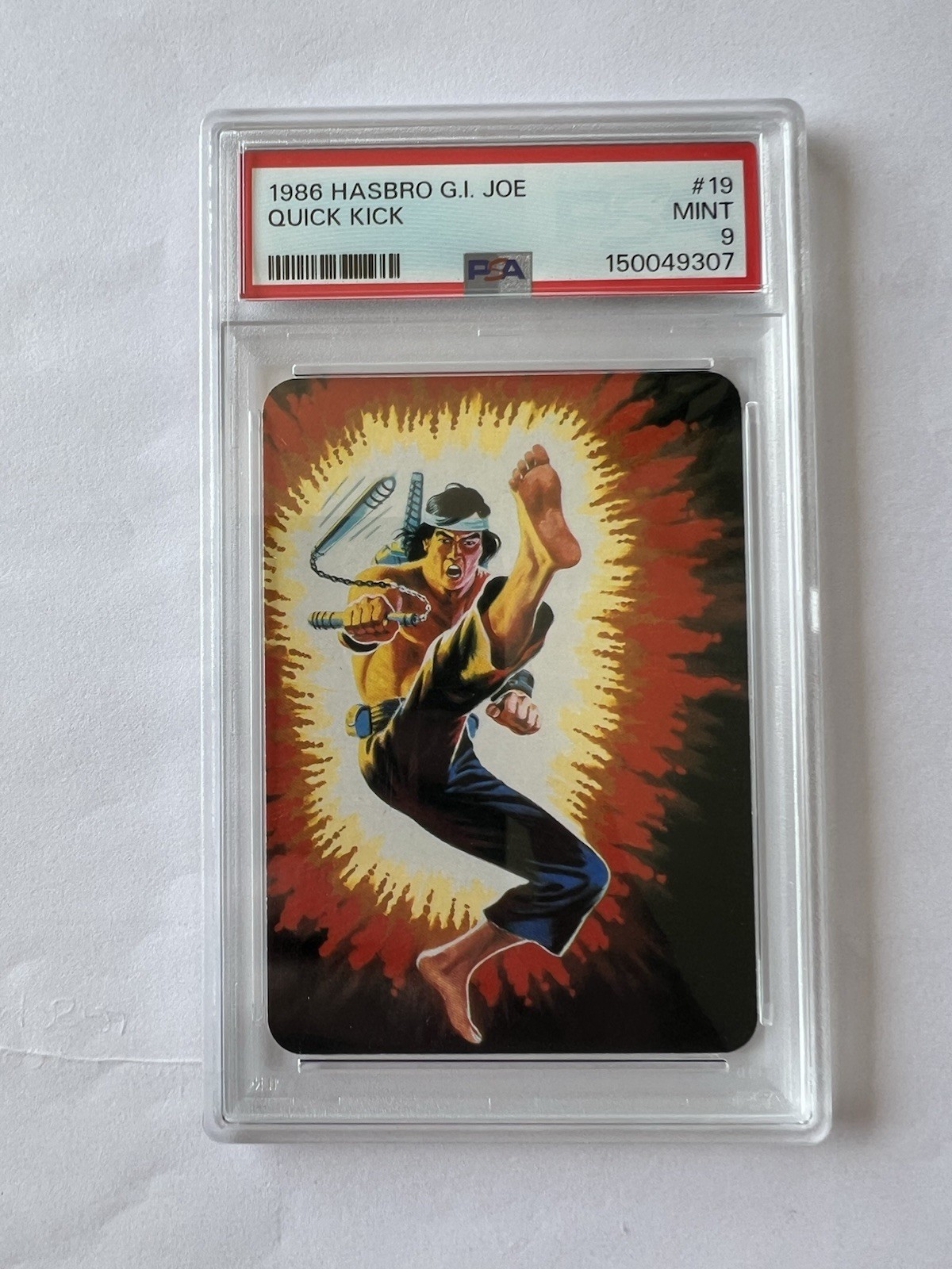 Hasbro Milton Bradley 1986 GI Joe Action Cards Quick Kick #19 PSA 9 MINT