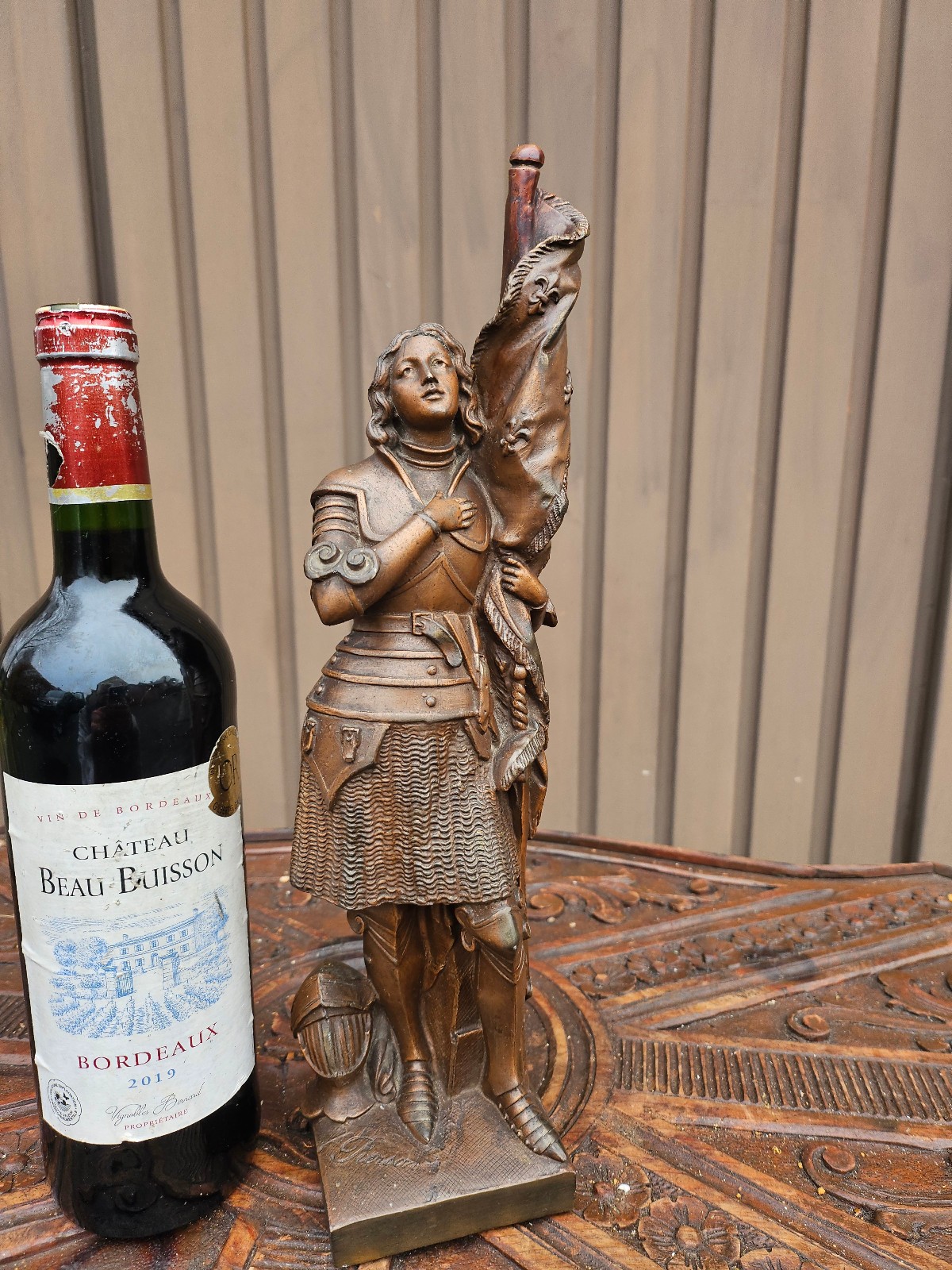 Antique bronze sculpture Saint JOAN of ARC