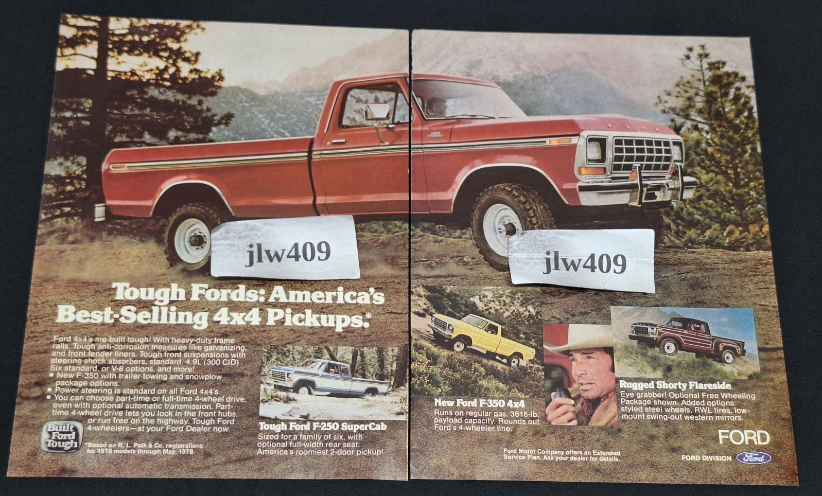 1978 1979 FORD TRUCK F-250 RANGER 4x4 Print Ad Magazine Ad