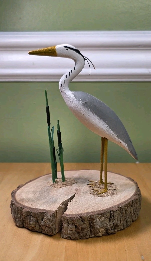 OOAK Hand Carved & Painted Great Blue Heron Decoy - Dale Phillips OOAK Hand Carved & Painted Great Blue Heron Decoy - Dale Phillips