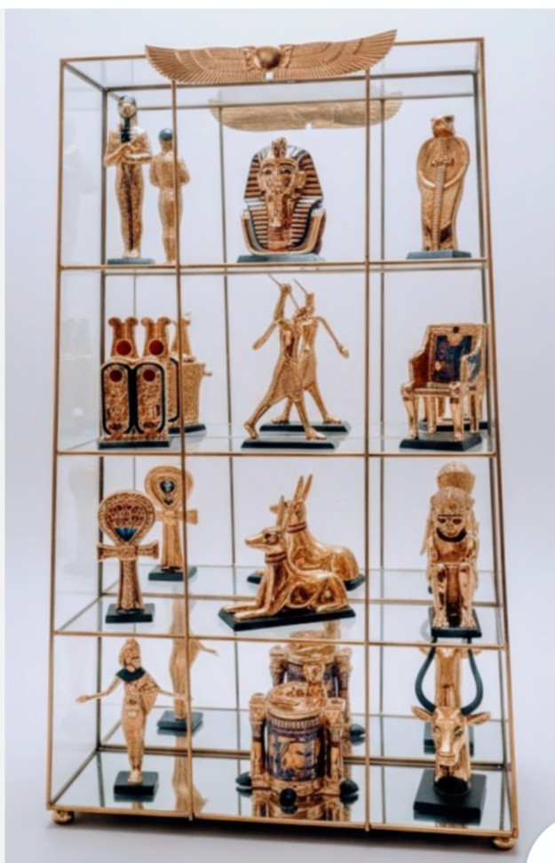 Franklin Mint Treasures of Tutankhamun Complete 12 Pc Set with Display Case