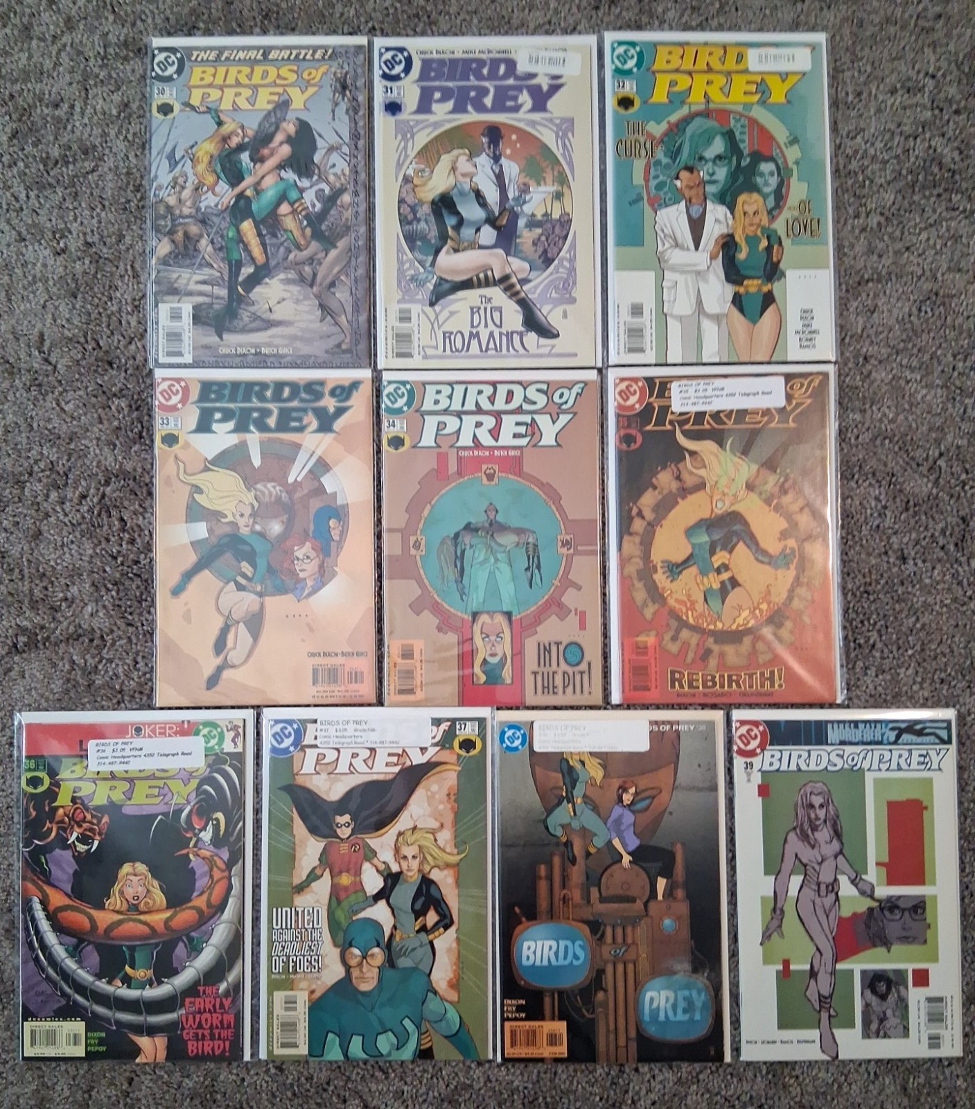 Birds Of Prey (1999) Lot #30-39 (c. 2001-2002, Dixon)  + 2 FREE BONUS COMICS 📚