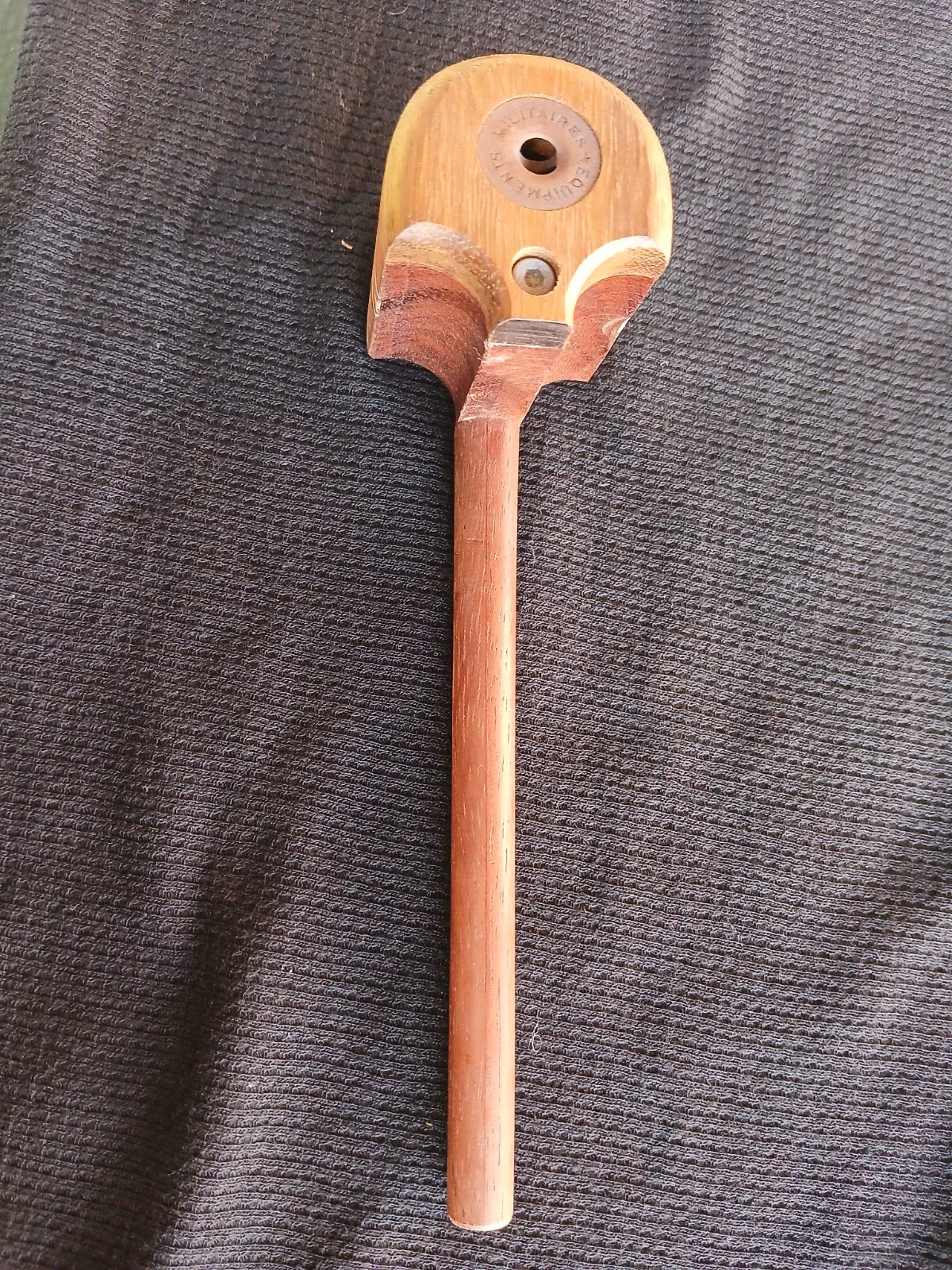 Rare Vintage Wood Inlayed Smoking Pipe Sliding Lid 1970s Hippie era. 