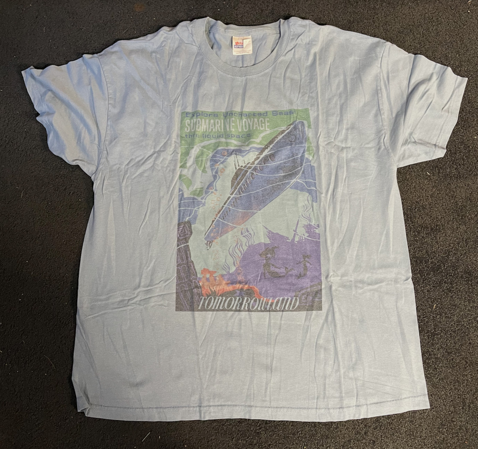 Rare Vintage Disneyland Submarine Attraction poster T-shirt Size XL