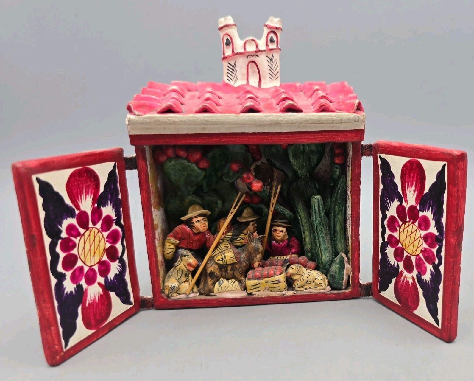 Vintage NICARIO JIMÉNEZ Signed Peruvian Retablo Folk Art Diorama Shadow Box Vintage NICARIO JIMÉNEZ Signed Peruvian Retablo Folk Art Diorama Shadow Box