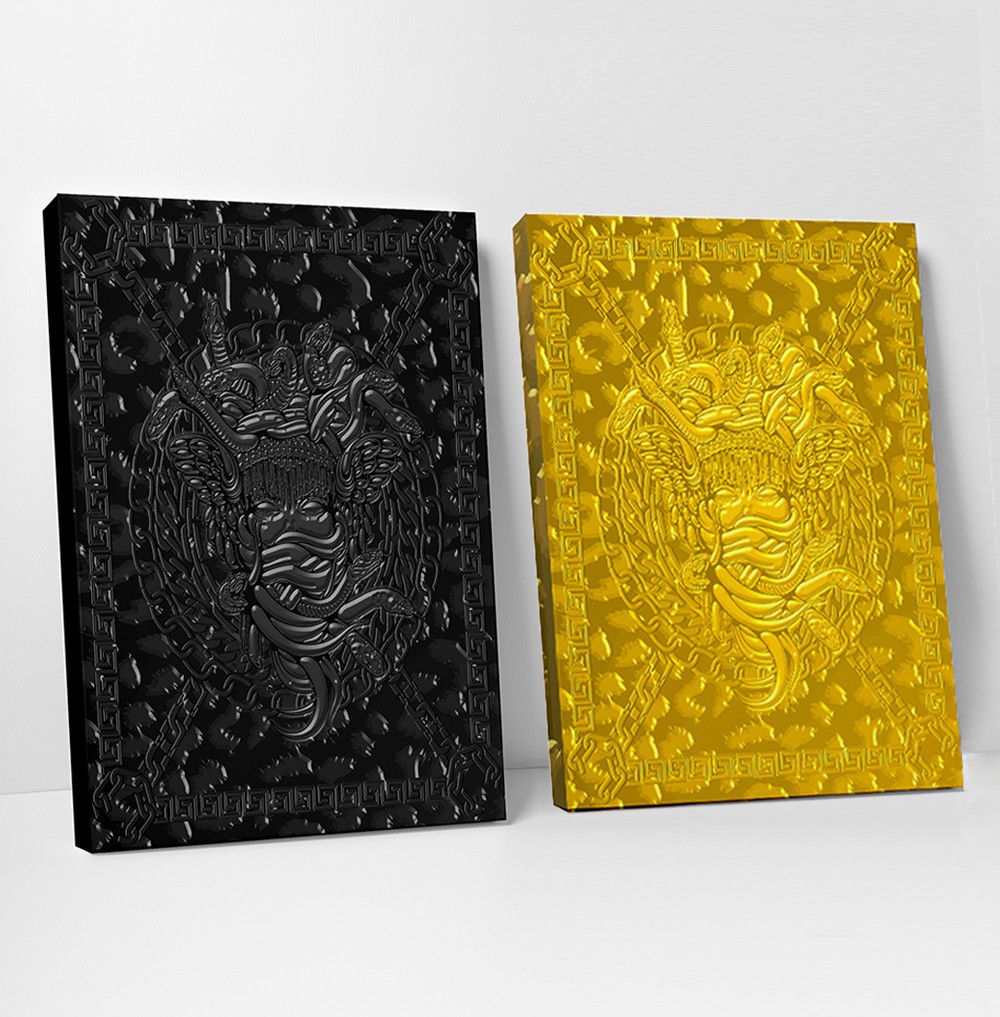 Crooks & Castles Art Canvas Set Black & Gold  - 12\