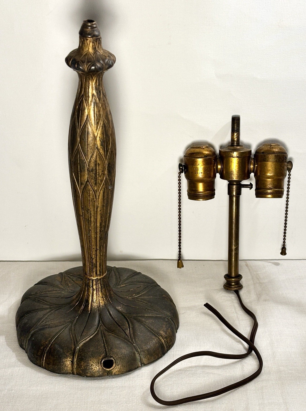 Antique Pairpoint Lamp Base #C3066 w/ Dual Light Leviton Cluster Parts