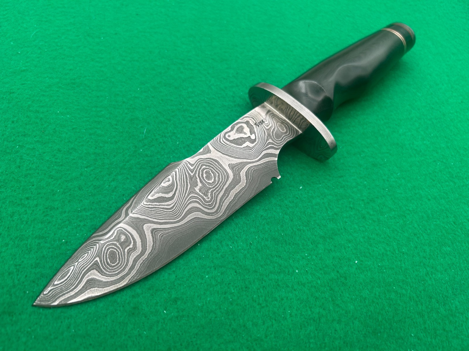 CRAIG STEKETEE Super Rare FIXED DAMASCUS DOUBLE BLADE MICARTA HANDLE KNIFE