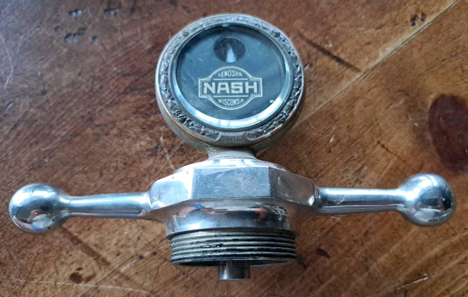Antique 1920's Nash Boyce Moto-Meter Radiator Temp Gauge/Cap WI. USA Antique 1920's Nash Boyce Moto-Meter Radiator Temp Gauge/Cap WI. USA